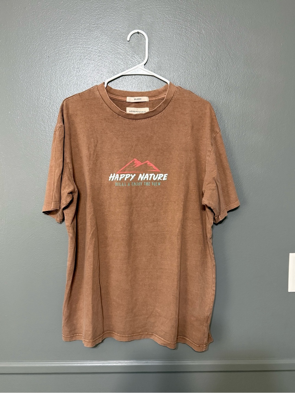 Aeropostale Brown 'Happy Nature' Graphic Tee - Men.